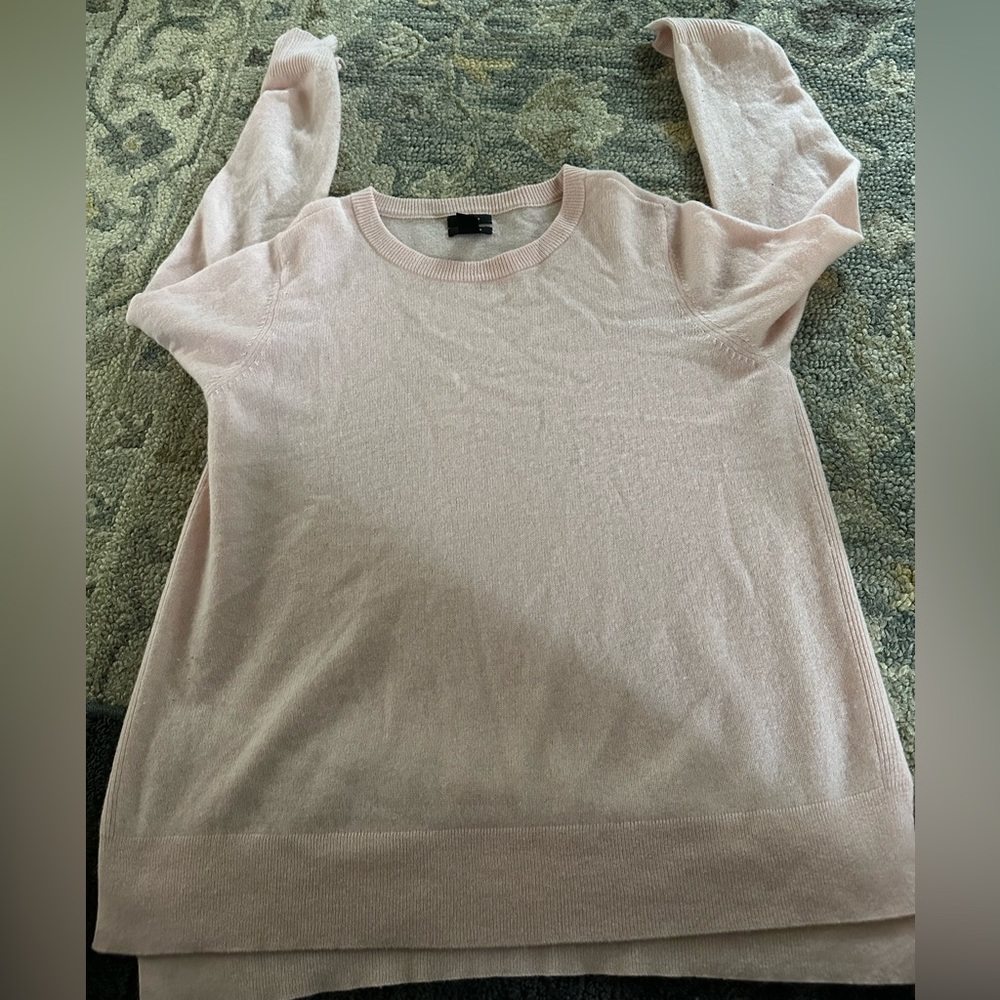 Halogen cashmere sweater in pink chintz new